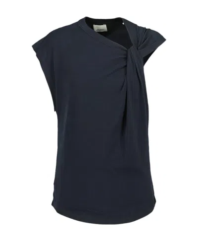 Isabel Marant Asymmetric Organic Cotton T-shirt In Black