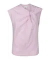 Isabel Marant Front Bow Crewneck Top With Knot Detail In Pink