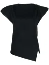 Isabel Marant Boat Neck Cap Sleeve Top With Shoulder Pads