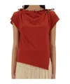Isabel Marant Asymmetric Hem Bow Detail T-shirt In Red
