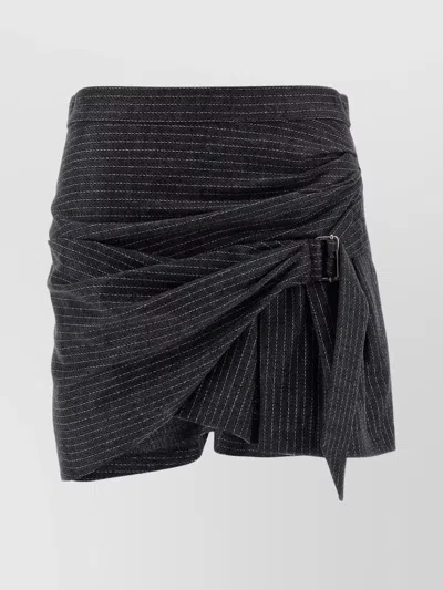 ISABEL MARANT ASYMMETRIC WRAP SKIRT BELTED DETAIL