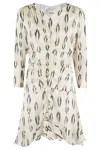 Isabel Marant Asymmetrical Draped Silk Dress With Cut-out Sleeves In White
