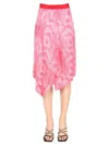 Isabel Marant Asymmetrical Elastic Waist Mini Skirt In Pink