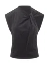 Isabel Marant Asymmetrical Knot Top In Black