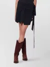 Isabel Marant Asymmetrical Mini Wrap Skirt In Black
