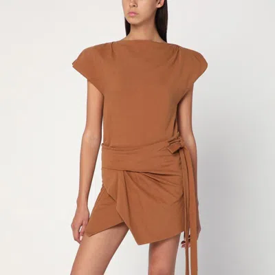 ISABEL MARANT ISABEL MARANT  ASYMMETRICAL SEBANI T-SHIRT IN CARAMEL COLOUR