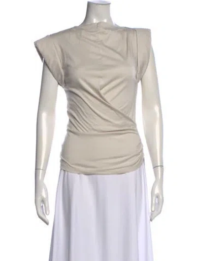 Pre-owned Isabel Marant Asymmetrical Short Sleeve Top In Neutral