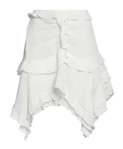 Isabel Marant Asymmetrical Solid Color Mini Skirt In White