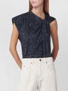Isabel Marant Nayda Asymmetrical T-shirt With Midnight Blue Print Women In Blue