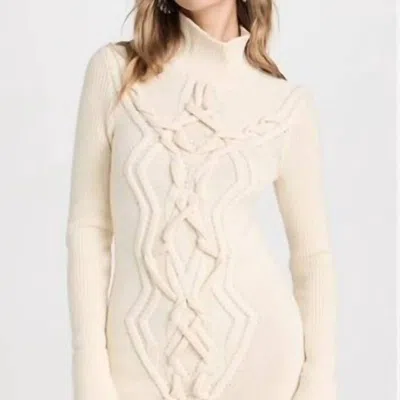 Isabel Marant Atina Cable Knit Sweater Dress In Ecru In Brown