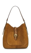 Isabel Marant Altay Hobo Suede Calfskin Leather Bag In Cognac Suede