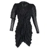 Isabel Marant Atoa Metallic Print Dress In Black Cotton In Black