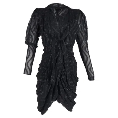 Isabel Marant Atoa Metallic Print Dress In Black Cotton