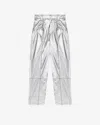 Isabel Marant Metallic-effect Straight-leg Trousers In Silver