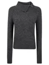 Isabel Marant Zippered Sweater In Dark Grey