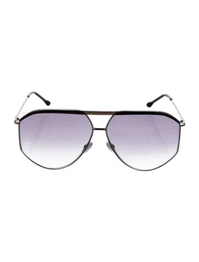 Pre-owned Isabel Marant Aviator Gradient Sunglasses In Black/silver