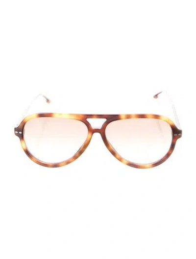 Pre-owned Isabel Marant Aviator Gradient Sunglasses In Brown