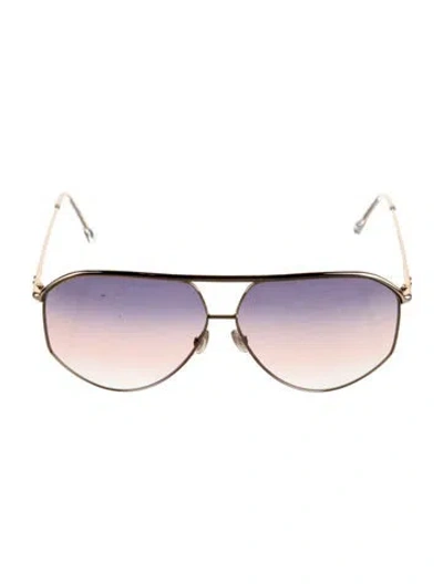 Pre-owned Isabel Marant Aviator Gradient Sunglasses In Gold