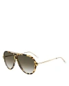 Isabel Marant Logo Mixed-media Aviator Sunglasses In Havana/brown Gradient