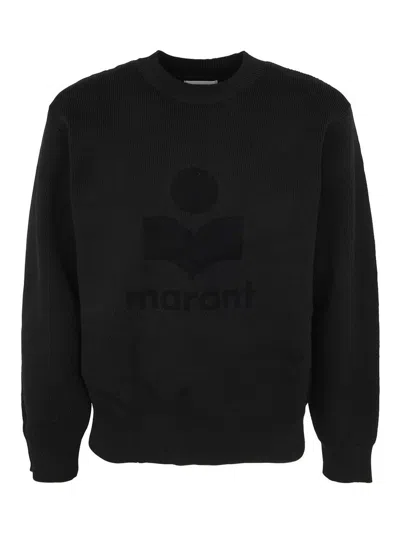 Isabel Marant Logo Intarsia Crewneck Sweater In Black