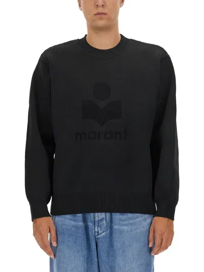 Isabel Marant Logo Intarsia Crewneck Sweater In Black