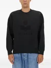 Isabel Marant Logo Intarsia Crewneck Sweater In Black