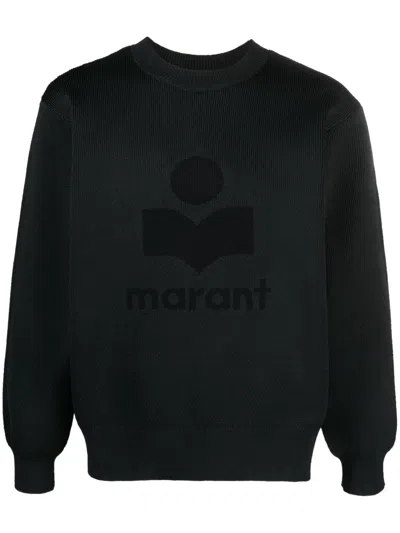 Isabel Marant Logo Intarsia Crewneck Sweater In Black