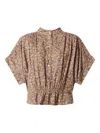 Isabel Marant Azalea Floral Button Top In Brown