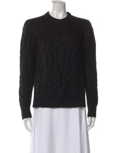 Pre-owned Isabel Marant Baby Alpaca Crew Neck Sweater In Black