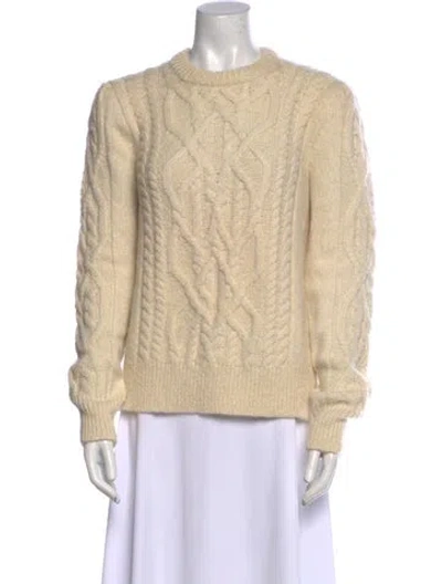 Pre-owned Isabel Marant Baby Alpaca Crew Neck Sweater In Neutral