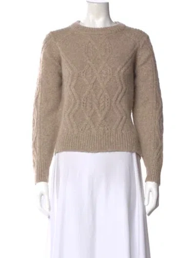 Pre-owned Isabel Marant Baby Alpaca Crew Neck Sweater In Neutral