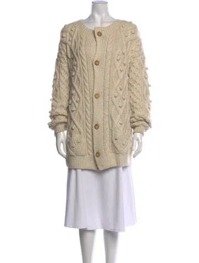 Pre-owned Isabel Marant Baby Alpaca Crew Neck Sweater In Neutrals