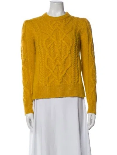 Pre-owned Isabel Marant Baby Alpaca Crew Neck Sweater In Yellow