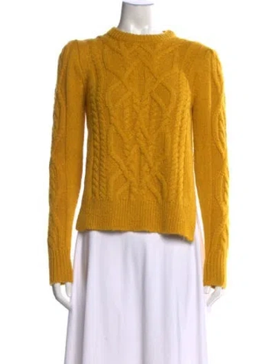 Pre-owned Isabel Marant Baby Alpaca Crew Neck Sweater In Yellow