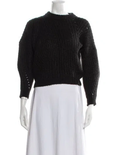 Pre-owned Isabel Marant Baby Alpaca Mock Neck Sweater In Black