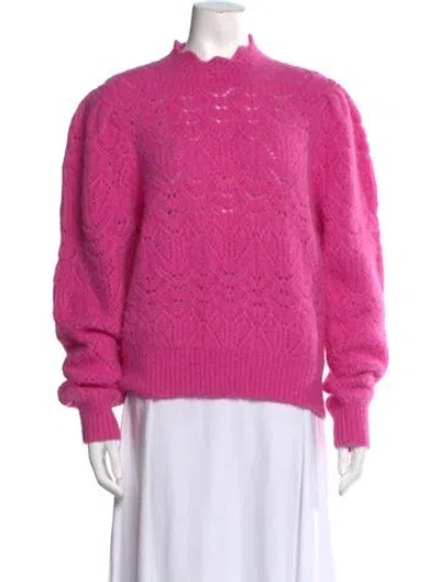 Pre-owned Isabel Marant Baby Alpaca Patterned Sweater In Pink