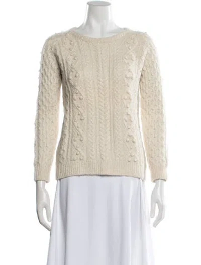 Pre-owned Isabel Marant Baby Alpaca Patterned Sweater In White