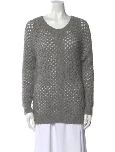 Pre-owned Isabel Marant Baby Alpaca Scoop Neck Sweater In Gray