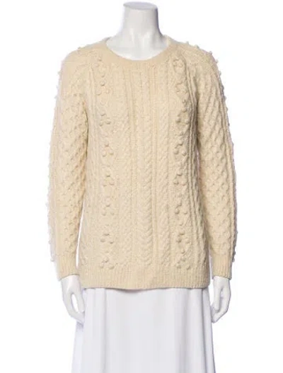Pre-owned Isabel Marant Baby Alpaca Scoop Neck Sweater In Neutral