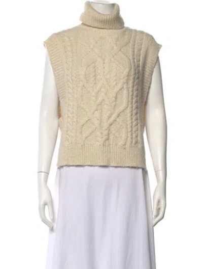 Pre-owned Isabel Marant Baby Alpaca Turtleneck Sweater In Neutrals