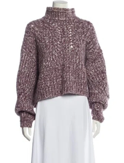 Pre-owned Isabel Marant Baby Alpaca Turtleneck Sweater In Purple