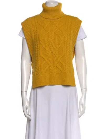 Pre-owned Isabel Marant Baby Alpaca Turtleneck Sweater In Yellow