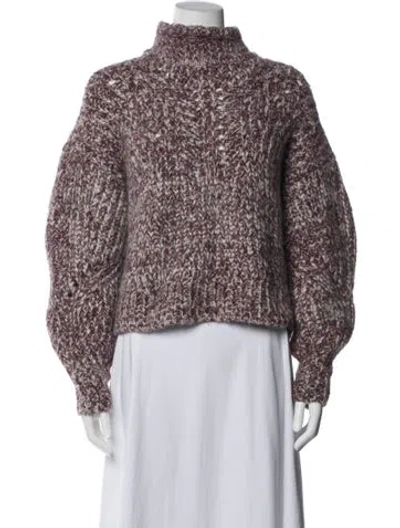 Pre-owned Isabel Marant Baby Alpaca Tweed Pattern Sweater In Purple