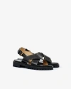 Isabel Marant Baem Studded Leather Slingback Sandals In Black
