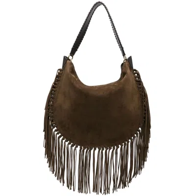 Isabel Marant Oskan Hobo Soft Shoulder Bag In Brown Suede
