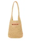 Isabel Marant 'praia' Beige Small Shoulder Bag With Logo Lettering Embroidery On The Front In Beige
