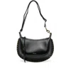 Isabel Marant Oskan Moon Studded Leather Shoulder Bag In Black