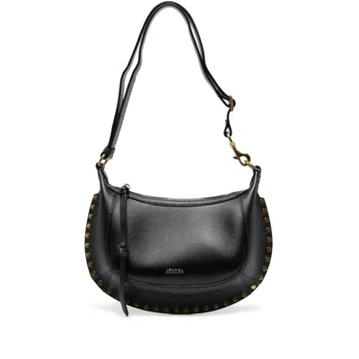 Isabel Marant Oskan Moon Studded Leather Shoulder Bag In Black