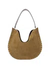 Isabel Marant Soft Suede Shoulder Bag With Studded Detail In Beige