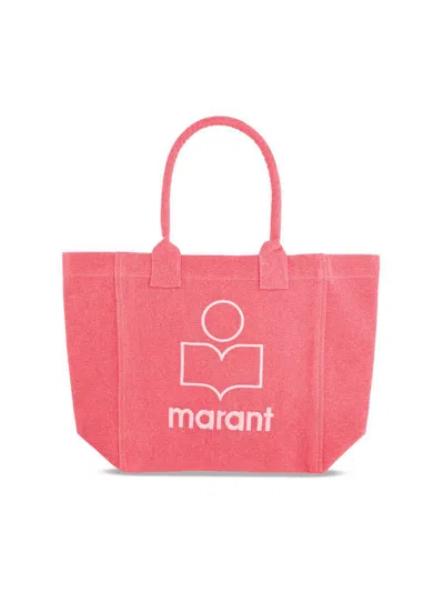 Isabel Marant Yenky Logo Printed Tote Bag In Berry